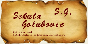 Sekula Golubović vizit kartica
